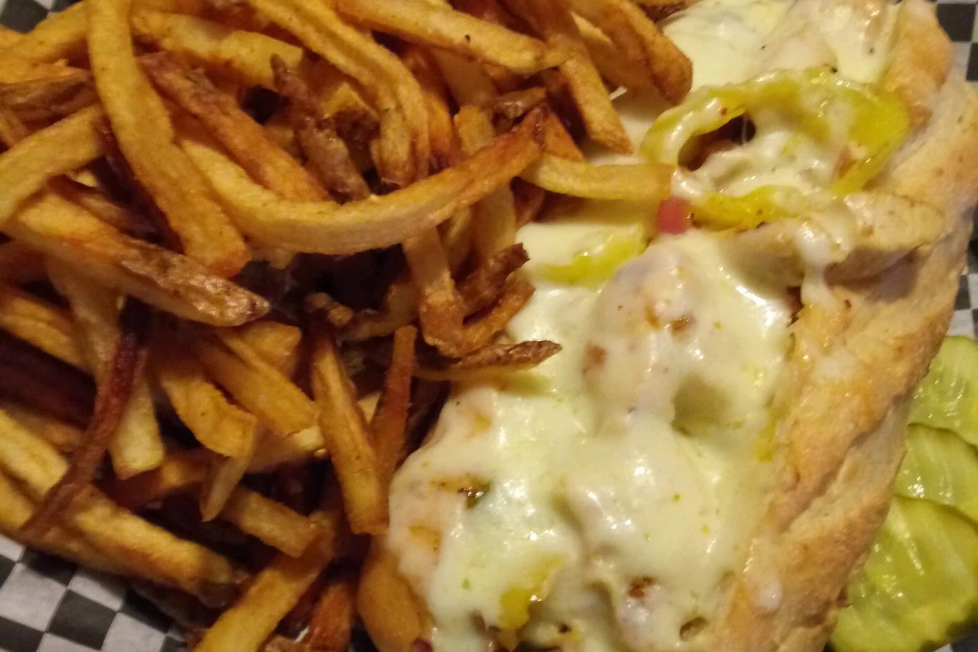 Philly cheese steak with fresh-cut fries
