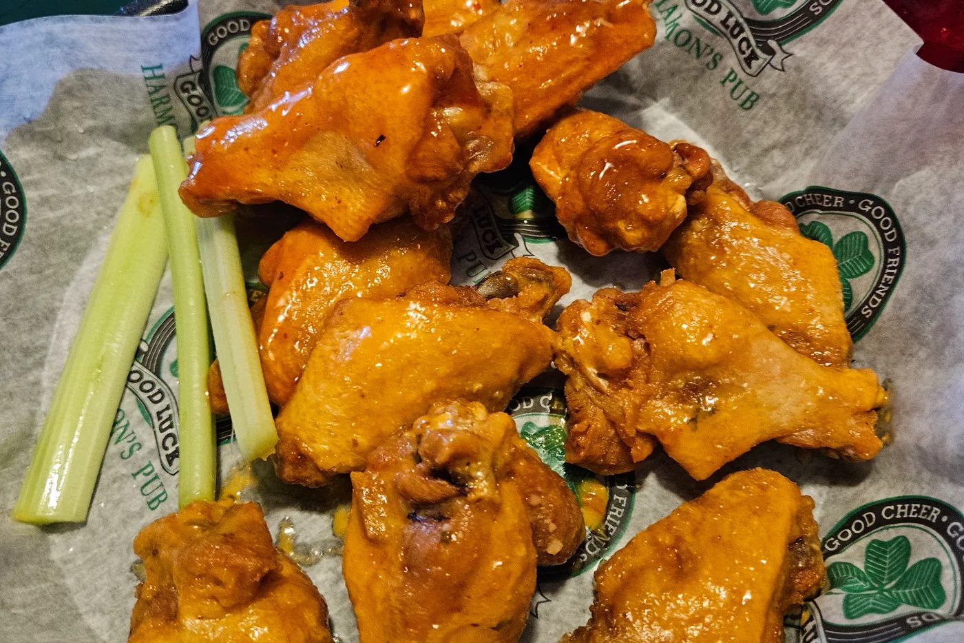 Classic buffalo wings with celery